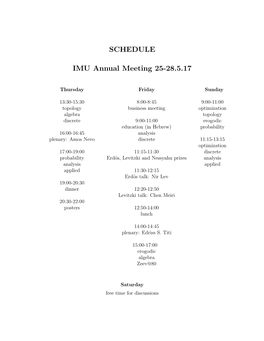 Schedule and Program
