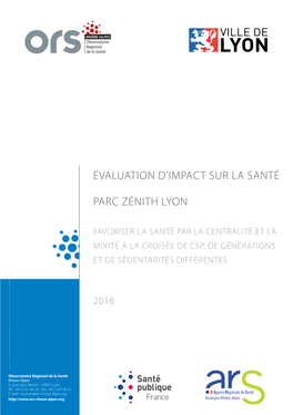 Évaluation D'impact Sur La Santé Parc Zénith Lyon