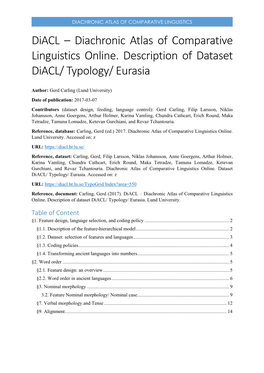 Diachronic Atlas of Comparative Linguistics