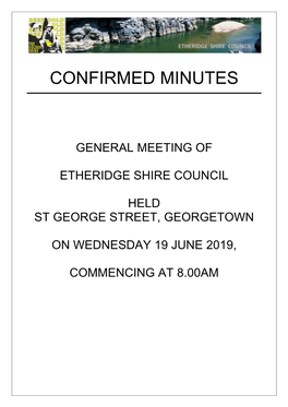 Confirmed Minutes – General Meeting, 19 June 2019