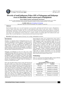 Diversity of Small Indigenous Fishes