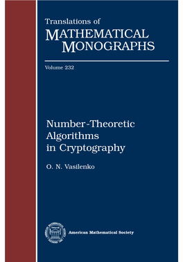 Mathematical Monographs