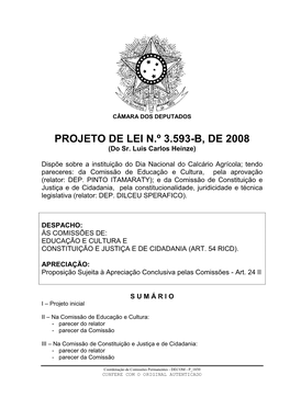 PROJETO DE LEI N.º 3.593-B, DE 2008 (Do Sr