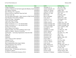 Our Parish Library Book List