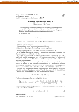 On Strongly Regular Graphs with Mu=1