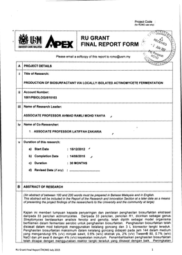 Production of Biosurfactant Via Locally Isolated Actinomycete Fermentation..Pdf