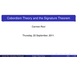 Cobordism Theory and the Signature Theorem