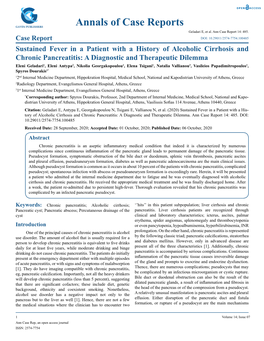 Annals of Case Reports Geladari E, Et Al