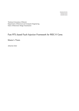 Fast RTL-Based Fault Injection Framework for RISC-V Cores