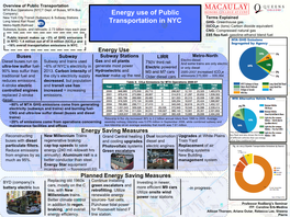 Energy Use of Public Transportation In