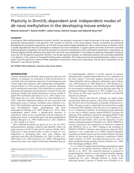 Plasticity in Dnmt3l-Dependent