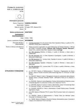 Curriculum Vitae Europass