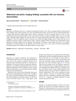 Abdominal and Pelvic Imaging Findings Associated with Sex Hormone Abnormalities