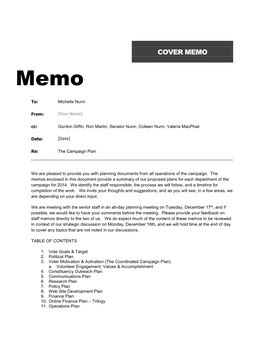 COVER MEMO Memo