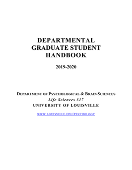 Graduate Student Handbook