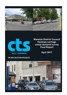 Warwick District Council Hackney Carriage Unmet Demand Survey Final Report