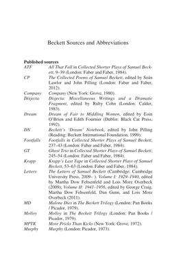 Beckett Sources and Abbreviations