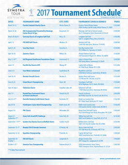 2017Tournament Schedule*