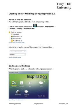 Creating a Basic Mind Map Using Inspiration 9.0