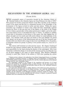 Excavations in the Athenian Agora: 1952 (Plates10-16)