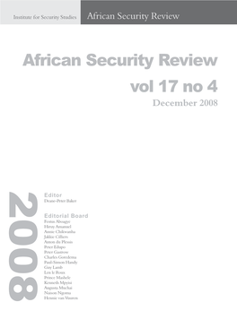 African Security Review, Vol 17 No 4