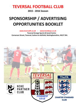 TEVERSAL FOOTBALL CLUB 2015 - 2016 Season