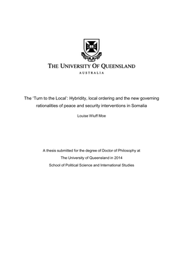 Hybridity, Local Ordering and the New Governing Rationalities of Peace and Security Interventions in Somalia
