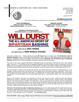 “Highly Recommended! Durst Is at His Sly, Savvy