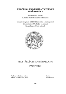 Prostředí Cestovního Ruchu Pacovsko