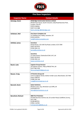 FDIS Inspector List