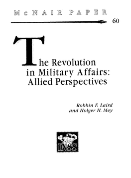 The Revolution in Military Affairs: Allied Perspectives Prologue
