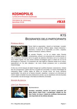 Biografies Dels Participants