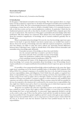 1 Externalism Explained Clayton Littlejohn Draft for Luis Oliveira (Ed