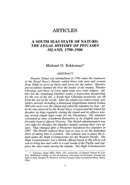 The Legal History of Pitcairn Island, 1790-1900, A