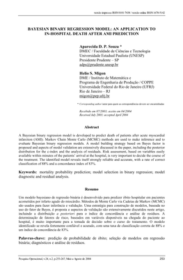 Bayesian Binary Regression Model: an Application to In-Hospital Death After Ami Prediction