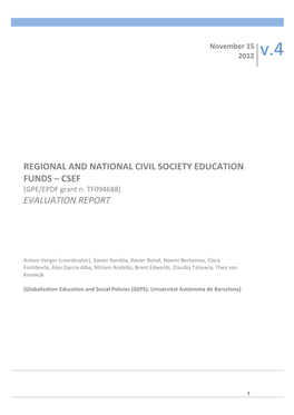 CSEF Independent Evaluation Report