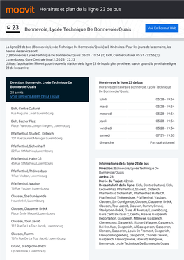 Horaires Et Trajet De La Ligne 23 De Bus Sur Une Carte