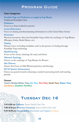 Program Guide Tuesday Dec 16