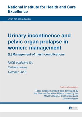 Urinary Incontinence and Pelvic Organ Prolapse in Women: Management [L] Management of Mesh Complications