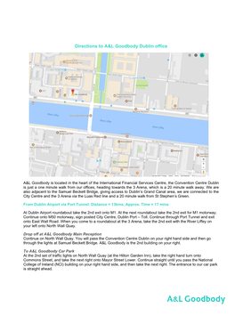 Directions to A&L Goodbody Dublin Office