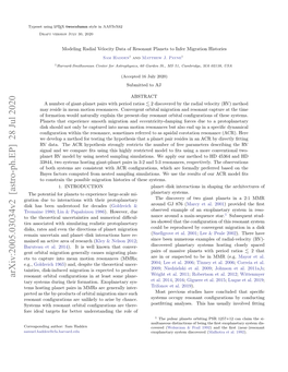 Modeling Radial Velocity Data of Resonant Planets to Infer Migration Histories