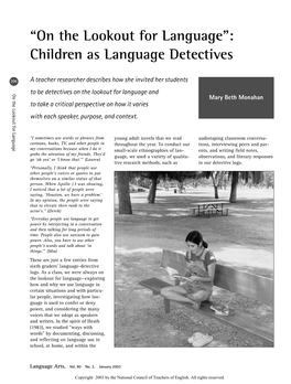 Children As Language Detectives