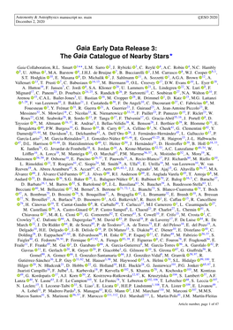 The Gaia Catalogue of Nearby Stars?