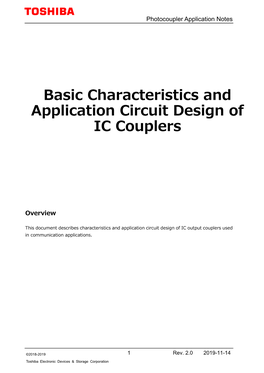 Basic Characteristics and Application Circuit Design of IC Couplers