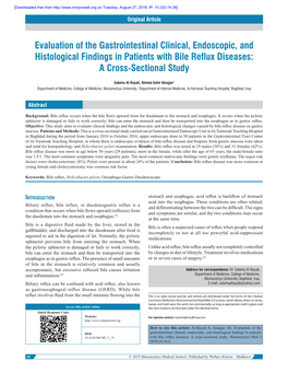 Evaluation of the Gastrointestinal Clinical, Endoscopic, and Histological Findings in Patients with Bile Reflux Diseases: a Cross‑Sectional Study