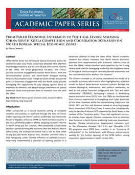 From Failed Economic Interfaces to Political Levers: Assessing China-South Korea Competition and Cooperation Scenarios on North