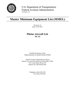 Master Minimum Equipment List (MMEL)