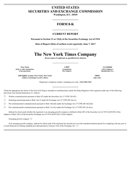 The New York Times Company (Exact Name of Registrant As Specified in Its Charter)