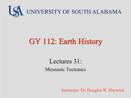 GY 112: Earth History