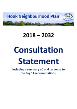 Consultation Statement (Including a Summary Of, and Response To, the Reg 14 Representations)